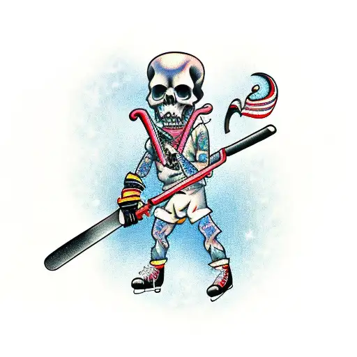 Grim Reaper With Hockey Stick