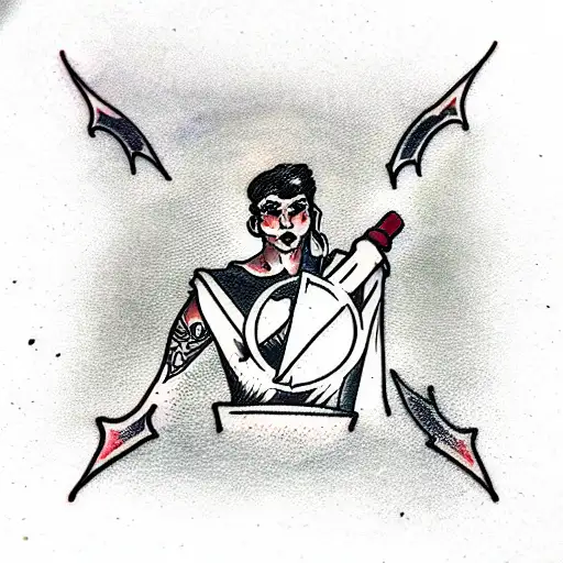 Justice Tarot Card With Dagger