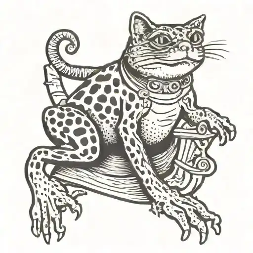 Frog Riding A Cat