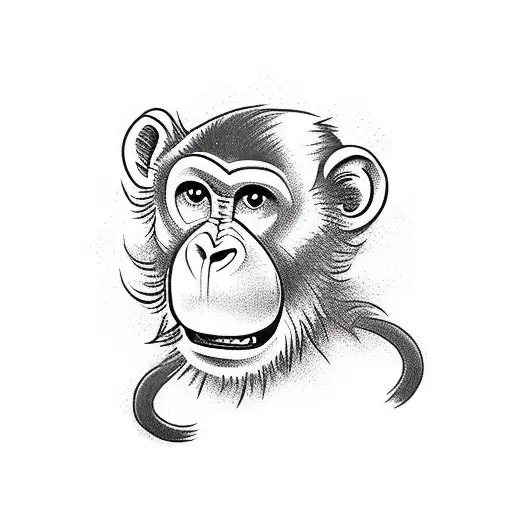 Monkey With Dungarees And Rollerblades