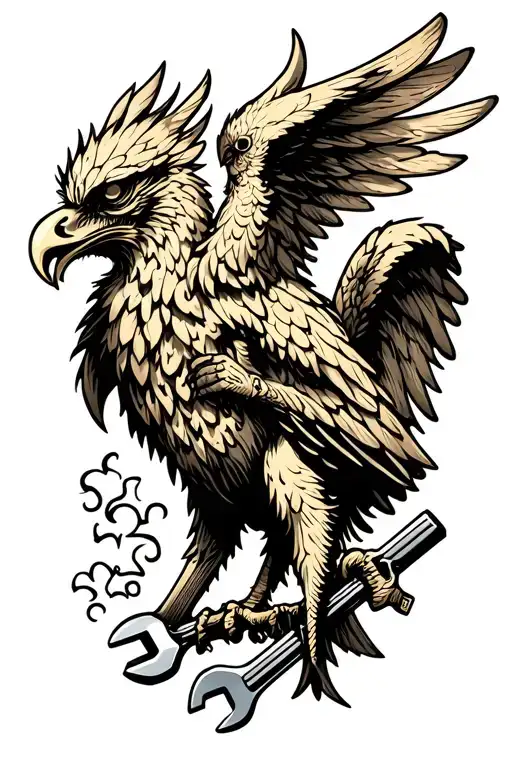 Griffin Carrying A Wrench