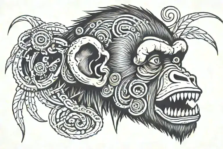 Monkey Head Bites Through Bullet Casings Falling