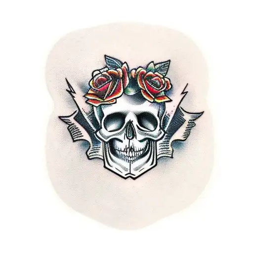 Guitar Skull And Roses