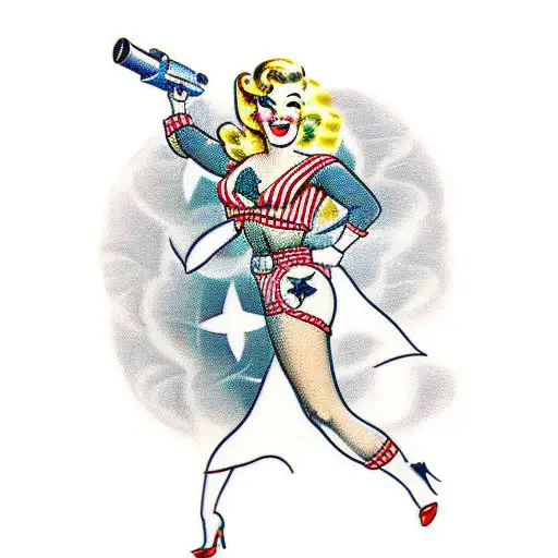 Pinup Girl With Ray Gun