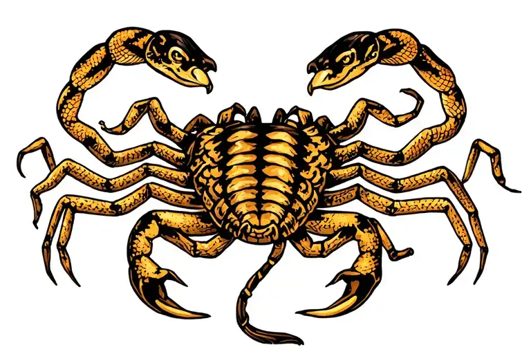 Scorpion And Snake Intertwined Representing