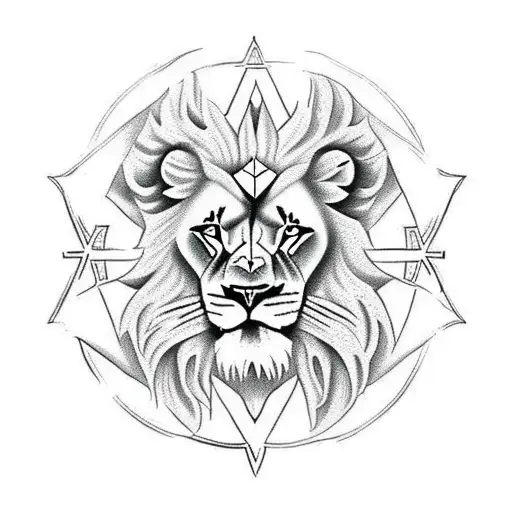 Lion Of Judah And Star Of David
