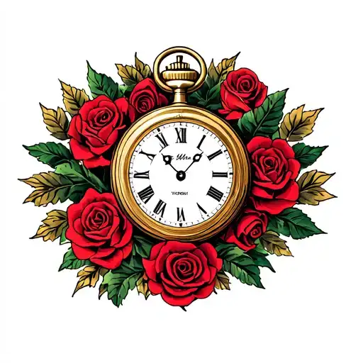 Rose Wreath With Pocketwatch