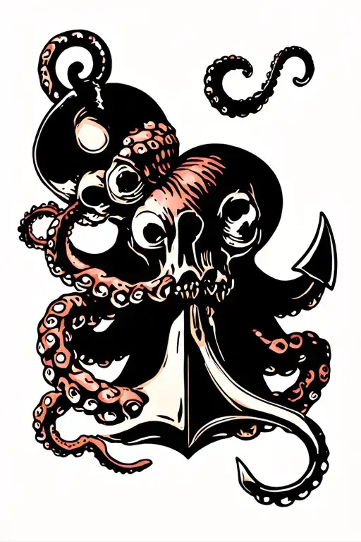 Octopus Holding An Anchor