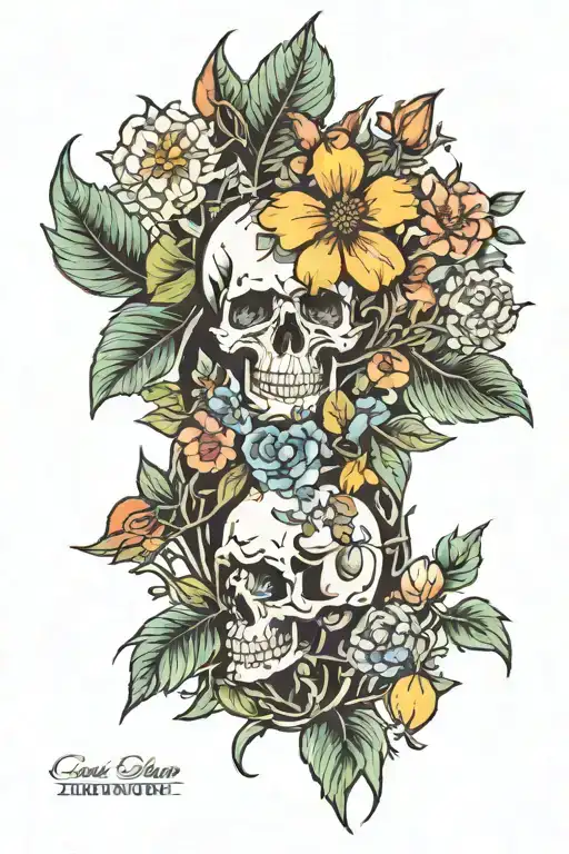 Flowers And Plants Growing From A Broken