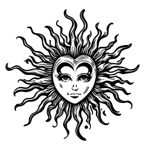 Heart Shaped Sun On Fire