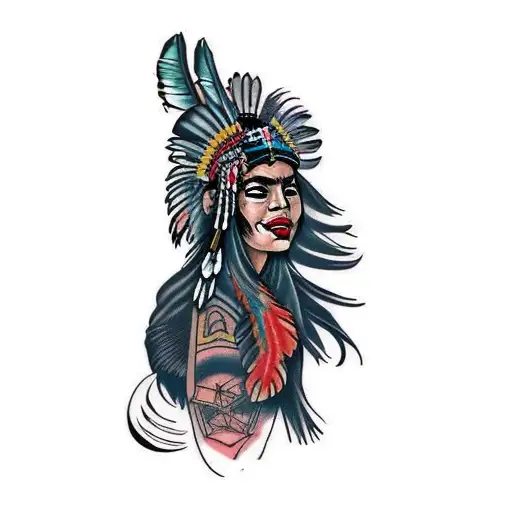 A Native Brasilian Woman In A Feathered Headdress