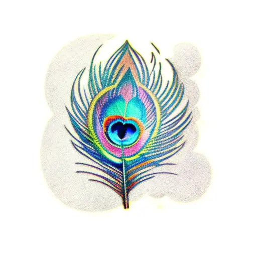 Peacock Feather With Double Infinity Signs