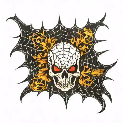 Spider Web With Skulls