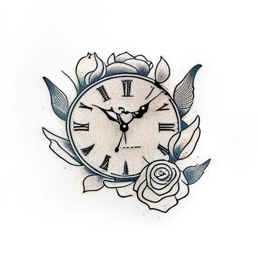 Mother And Son In A Flower Clock