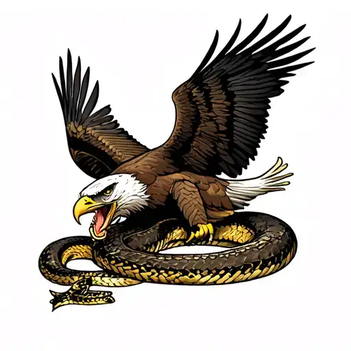 Eagle Eating Don't Tread On Me Snake