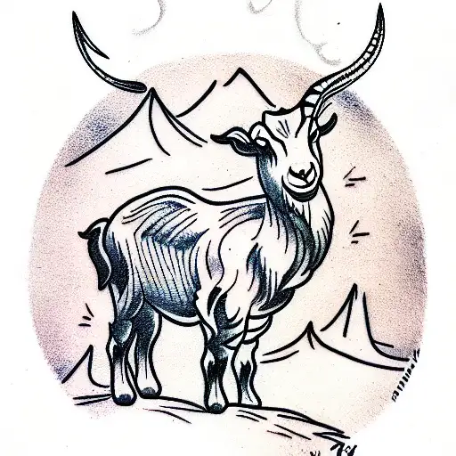 The Goat Stands On The Mountain