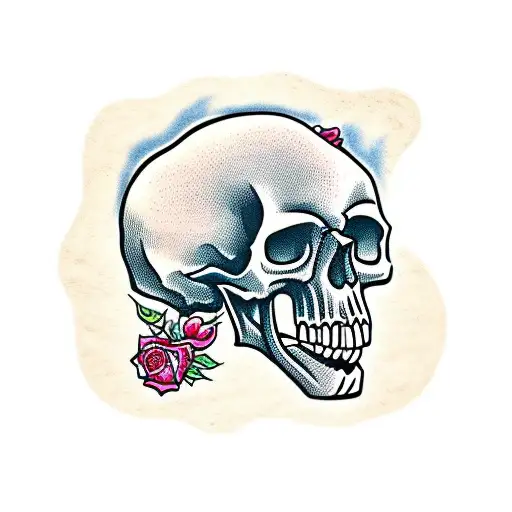 Skull With Roses