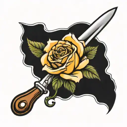 Roses With Chef Knife Piercing