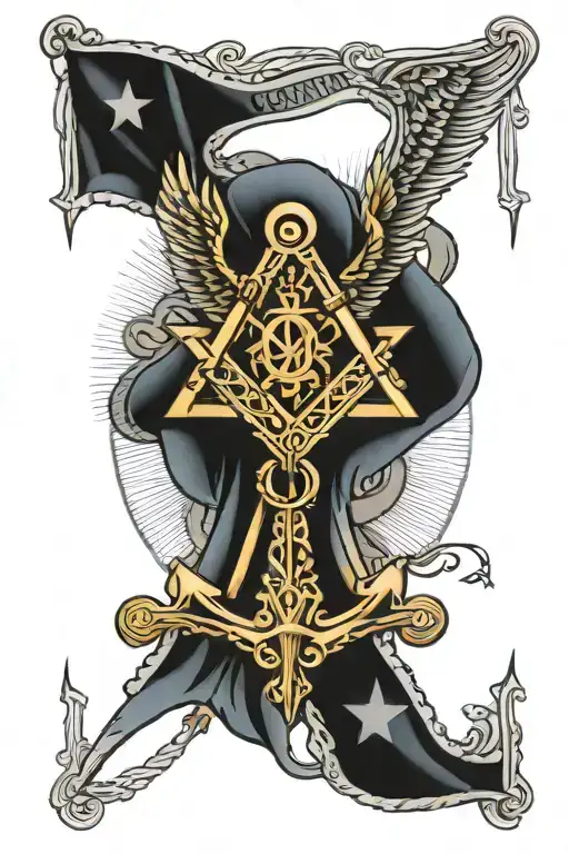 Masonic Square & Caduceus Symbol Combined And U S Navy Senior Chief