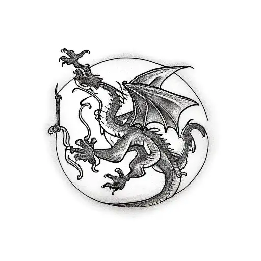 Dragon With Circle