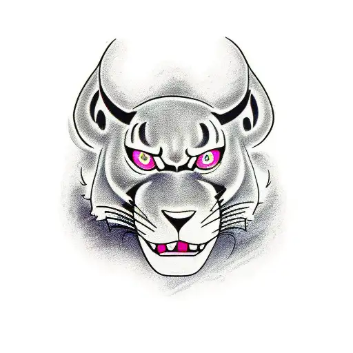 Black Panter With Pink Panter Face