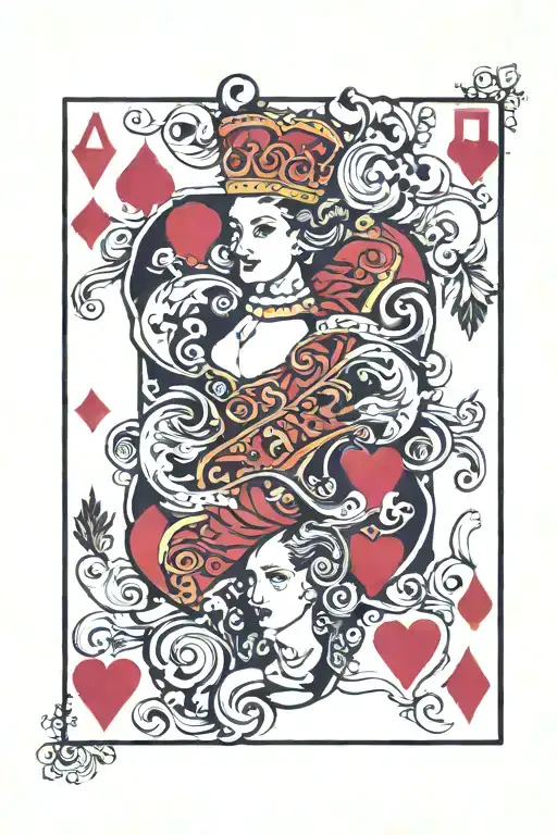 Queen Of Hearts Card No Border