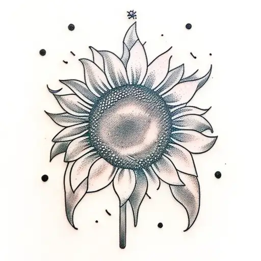 Sunflower With Knife