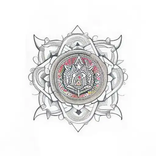 An Intricate Mandala Design Incorporating Musical Instruments And Coffee Beans