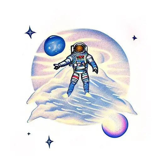 An Astronaut Floating In Zero Gravity With A Trail Of Stardust Behind