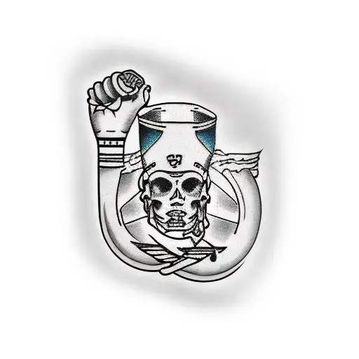 Egpytian Black And White Sleeve Arm