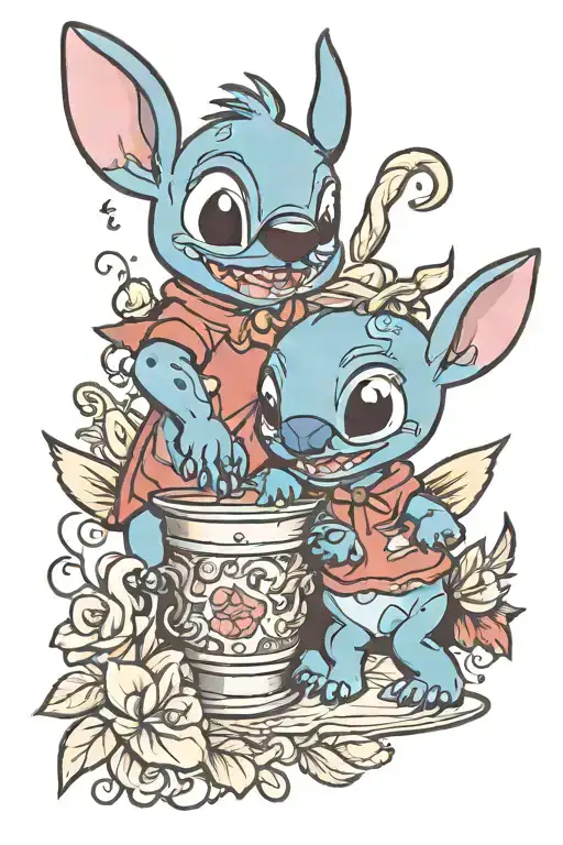 Stitch And Angel With Scrump