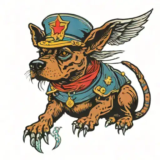 Incorporates Devil Dog Wearing Cover And Iconography That Represents Infantry Officers