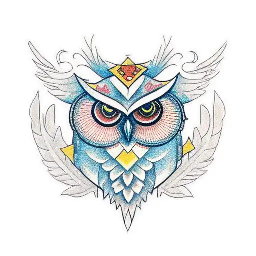 Neotraditional Owl For Chest