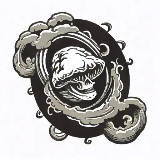 Broken Wedding Ring Going Up To Clouds