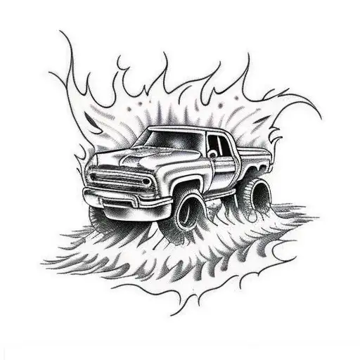 Monster Truck On Fire