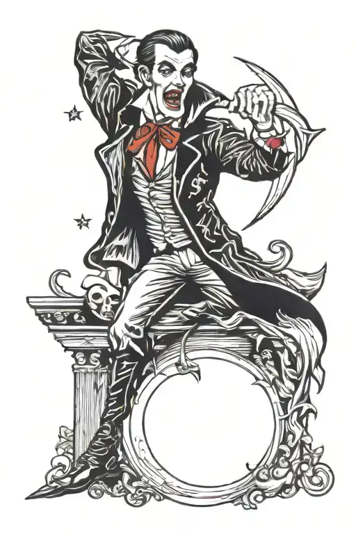 Vampire In Front Of A Moon