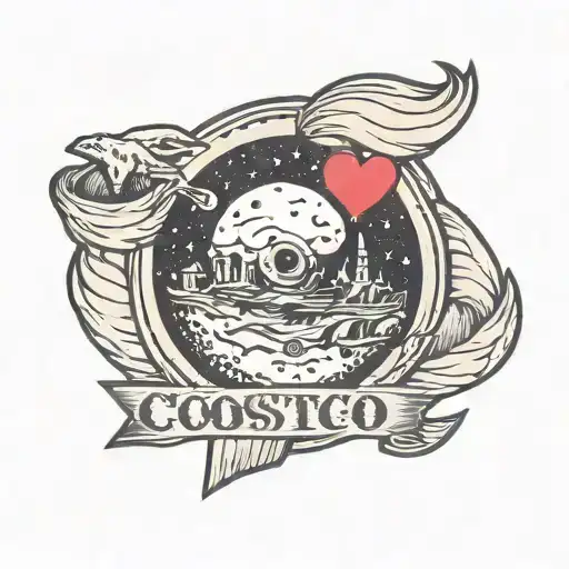 Costco On The Moon With A Heart Made
