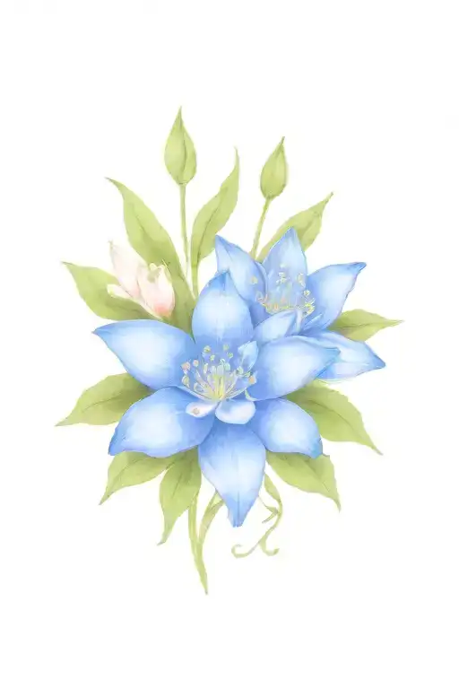 Larkspur With Water Lily