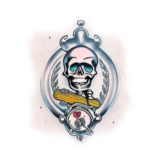 Western Skeleton Drinking Beer