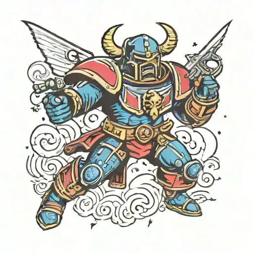 Space Marine Fighting Demon