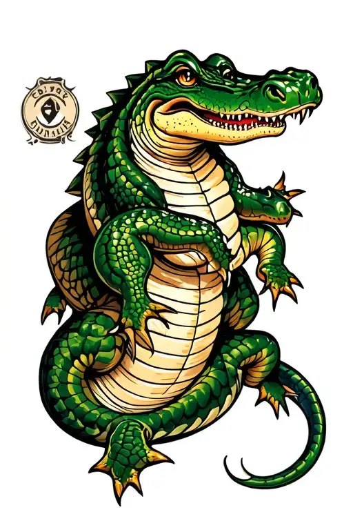 Alligator With Snake