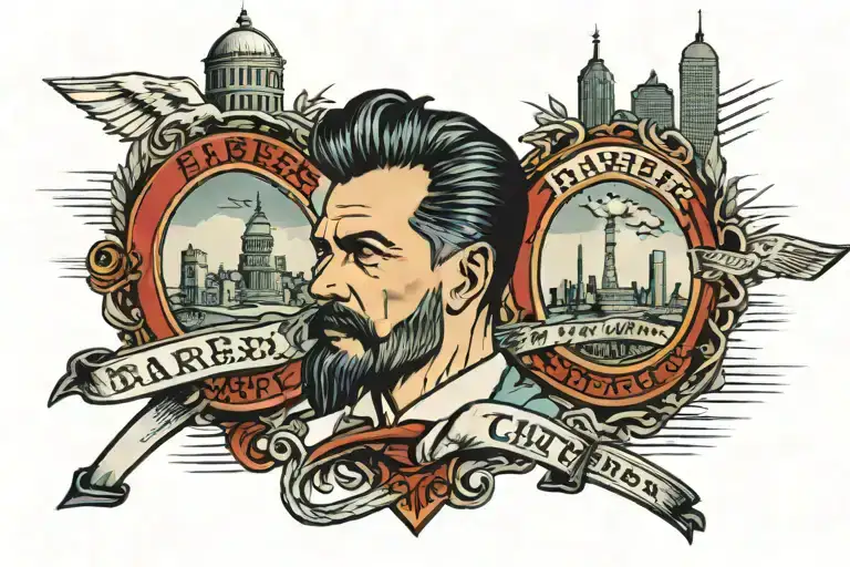 The Word Barber With The Kansas City Skyline