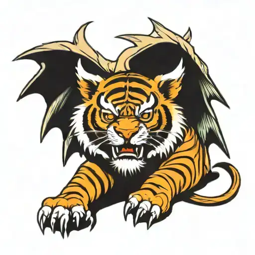 Demon Tiger With Wings Spread