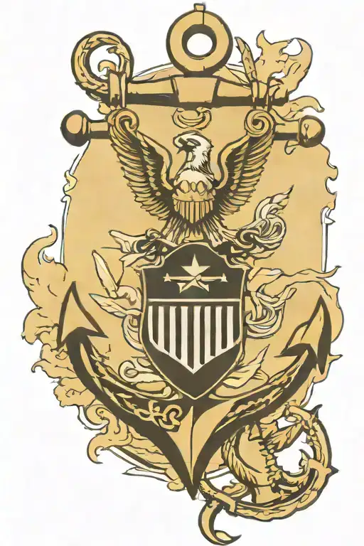 Eagle Anchor And Us Navy