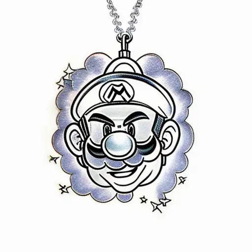 Mario With Cross Necklace