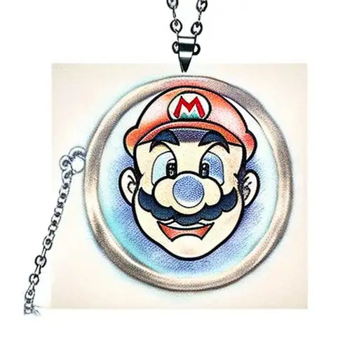 Mario With Cross Necklace