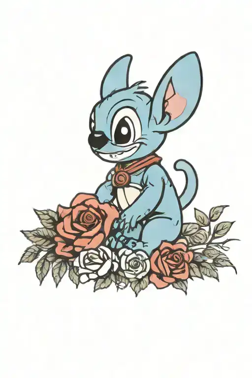 Stitch Disney And Roses