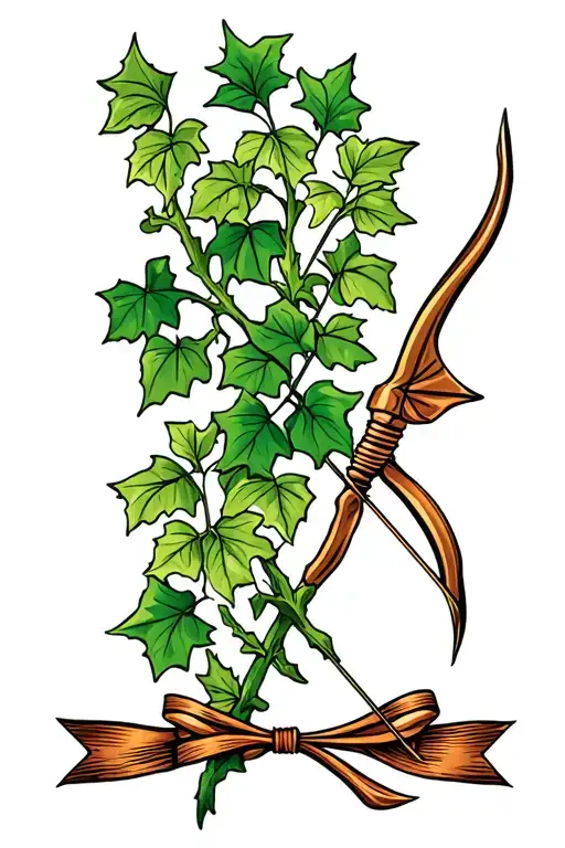 Ivy Plant And A Bow And Arrow
