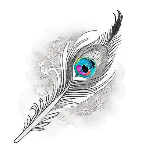 Peacock Feather Black And White