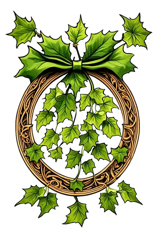 Ivy Plant And A Arched Bow